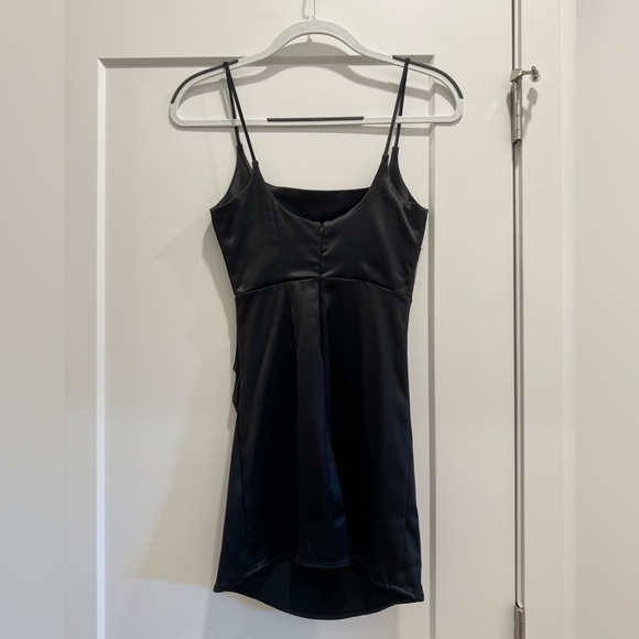 ZARA | Black Satin Mini Dress | Size Xs - Picture 3 of 4